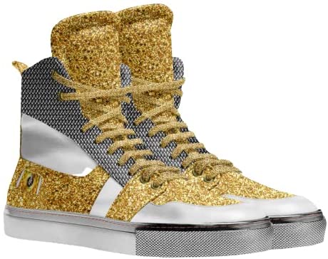 Ultra Mega Hi Top Sneaker - Men's Fashion Sneakers - Stylish and Fashionable Men's Sneakers - Comfortable and Restful Hi Top Men's Shoes Gold, Grey