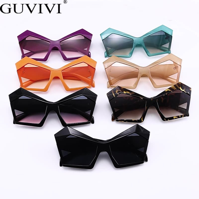 Unqiue Irregular Personality Oversized Sunglasses For Women New Luxury Brand Candy Color Square Green Orange Party Sun Glasses