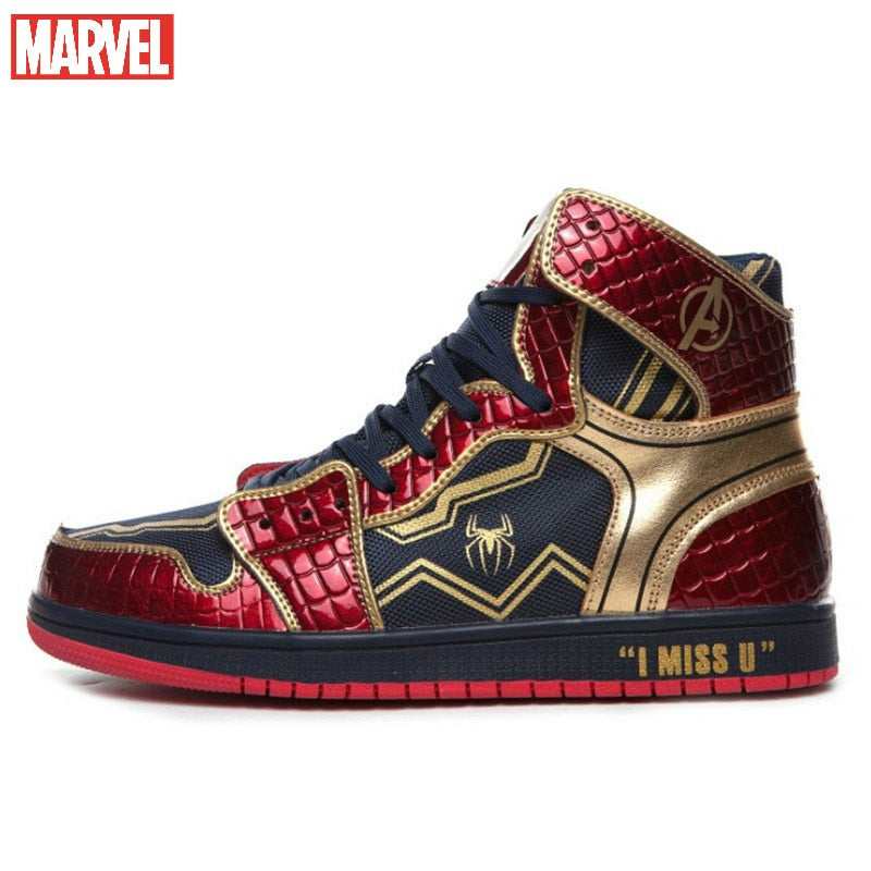 Marvel joint shoes high top men&#39;s shoes Spider-man Captain America Iron Man sneakers men&#39;s and women&#39;s shoes