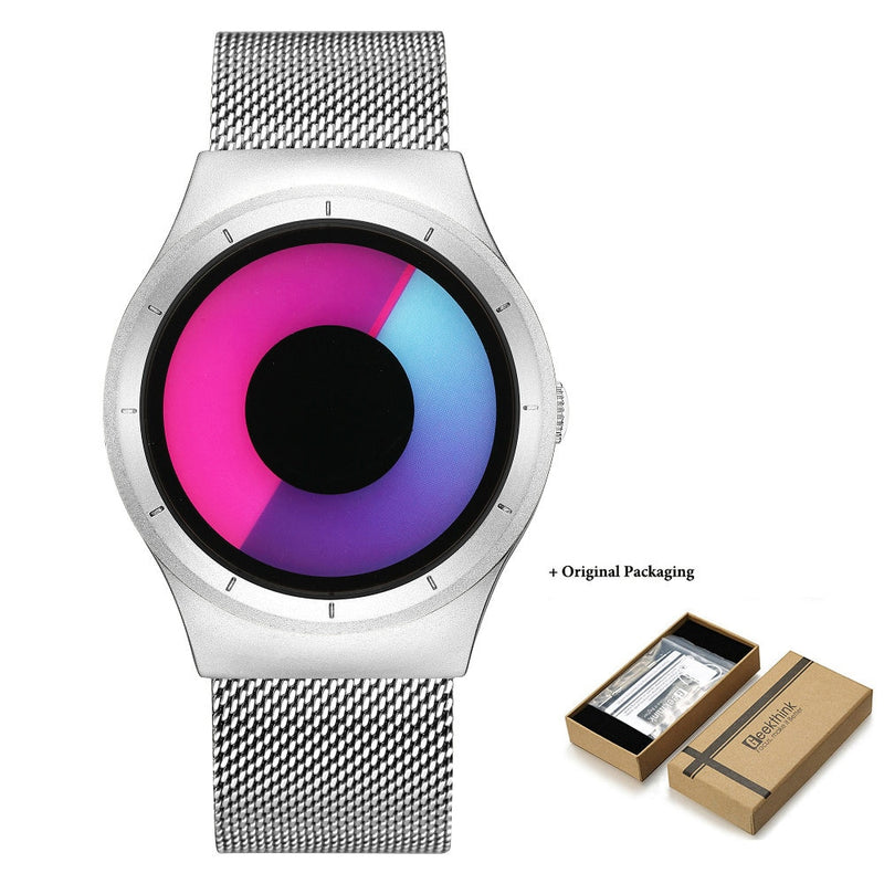 Relogio Creative Quartz Watches Women Top Brand Casual Stainless steel Mesh Band Unisex Watch Men Clock female Ladies gift