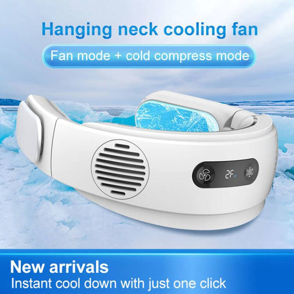 Hanging Neck Fan Mobile Air Conditioner Cooler Outdoor Wearable Foldable Bladeless Neck Cooling Fan 5000mah Battery For Summer