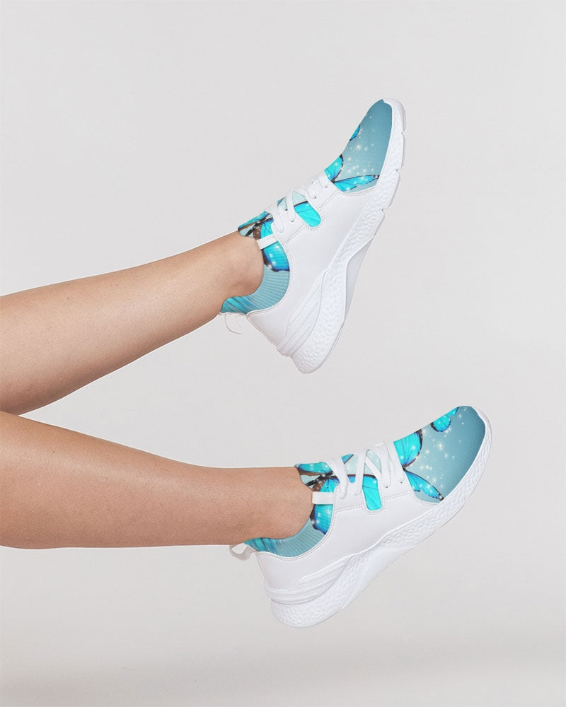 blue butterflies Women's Two-Tone Sneaker