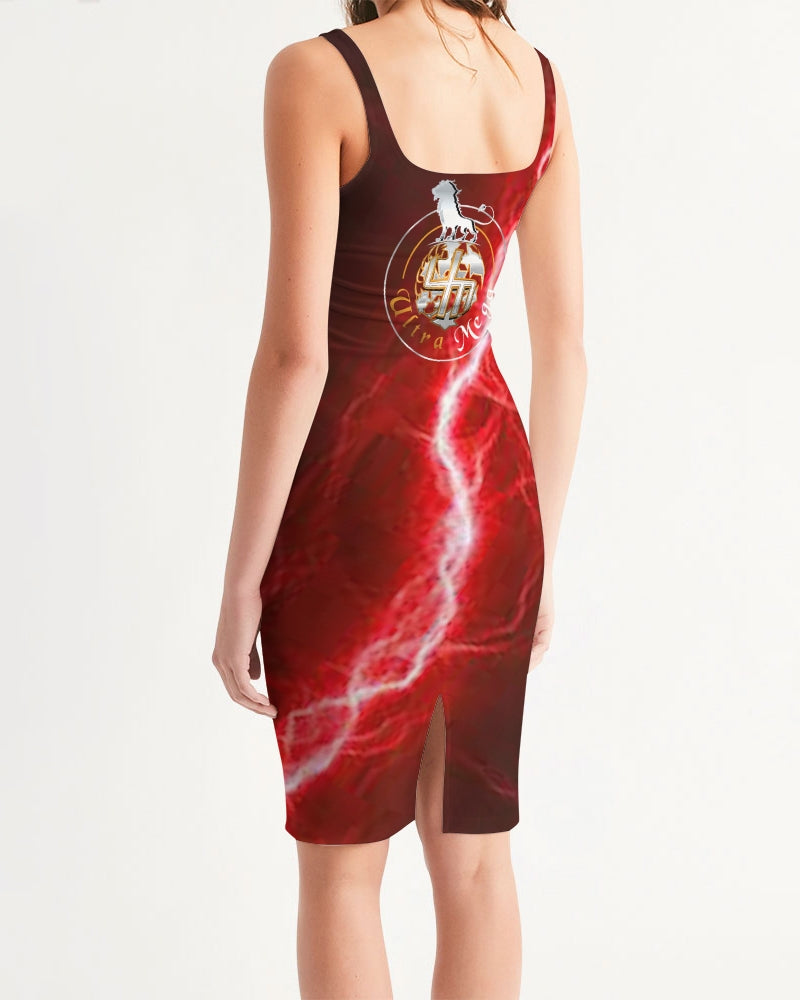 Red Lightning Women's Midi Bodycon Dress