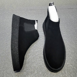 Suede Leather Men's Boot Velvet Warm Casual Slip-On Ankle Boots